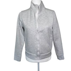 Small Gray zip up jacket.